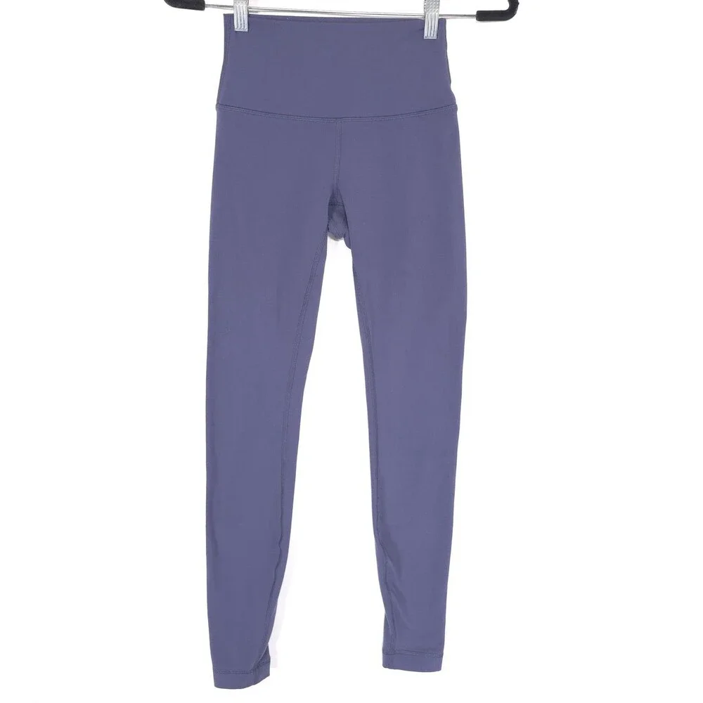 LULULEMON Womens Leggings Ankle 4 Purple Athletic Stretch High Rise